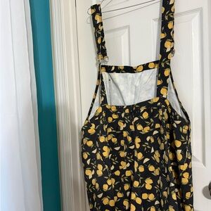 Cider Black and Yellow Lemon Print Jumpsuit